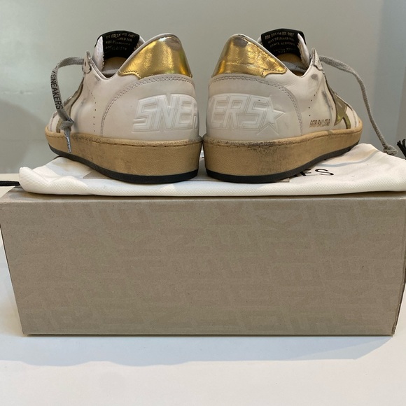 Golden Goose Ball Star Sneaker Milk White Leather/Gold sz 38 New in Box - Picture 8 of 14